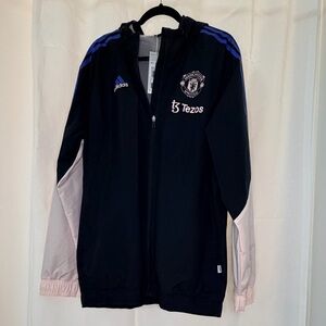 Manchester United Adidas Training All-Weather Jacket - Black. Size XL.